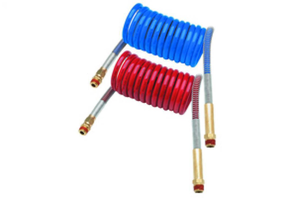 Air Brake Coil - POWER GRIP, 15 Ft., with 40&quot; Lead, Red and Blue (Emergency and Service), Set